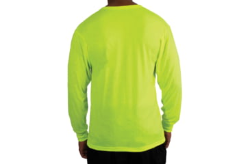 Image of Rothco Moisture Wicking Long Sleeve Pocket T-Shirt - Mens, Safety Green, Small, 11221-S