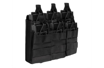 Image of Rothco MOLLE Open Top Six Rifle Mag Pouch, Black, 41006-Black