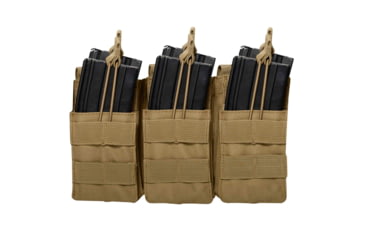 Image of Rothco MOLLE Open Top Six Rifle Mag Pouch, Coyote Brown, 41007-CoyoteBrown