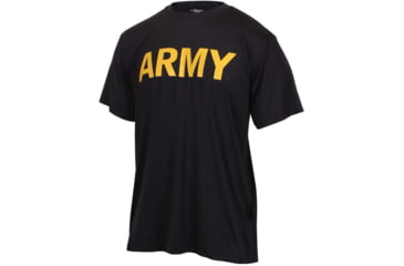 Image of Rothco Physical Training Shirt, Black/Gold, S, 46020-Sm