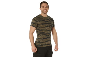 Image of Rothco Pocket T-Shirt Collection Available In Cotton/Poly and Moisture Wicking Poly, Tiger Stripe Camo, 3XL, Moisture Wicking, 56962-TigerStripeCamo-MoistureWicking-3XL