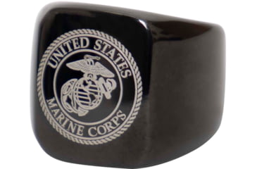 Image of Rothco Stainless Steel USMC Eagle/Globe &amp; Anchor Ring, Black, 10, 1999-10