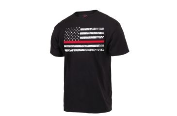 Image of Rothco Thin Red Line Flag T-Shirt, Small, 9950-S