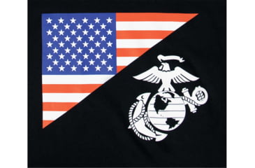 Image of Rothco US Flag / USMC Eagle, Globe, & Anchor T Shirt, Black, Extra Large, 54285-Black-XL