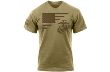 Image of Rothco US Flag / USMC Eagle / Globe & Anchor T Shirt - Mens, Coyote Brown, Medium, 54280-CoyoteBrown-M