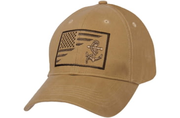 Image of Rothco US Navy Anchor / Flag Low Profile Cap - Mens, Coyote Brown, 10157-CoyoteBrown