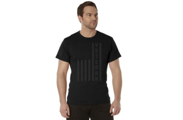Image of Rothco Veteran Flag T-Shirt - Men's, Black, Small, 27930-Black-S