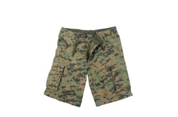 Image of Rothco Vintage Camo Paratrooper Cargo Shorts, Woodland Digital Camo, XL, 2591-WoodlandDigitalCamo-XL