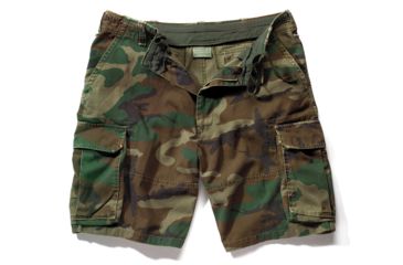 Image of Rothco Vintage Camo Paratrooper Cargo Shorts, Woodland Digital Camo, XL, 2591-WoodlandDigitalCamo-XL