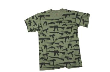 Image of Rothco Vintage 'Guns' T-Shirt, Olive Drab, Small, 66360-OliveDrab-S