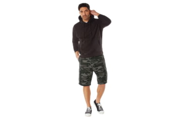 Image of Rothco Vintage Paratrooper Cargo Shorts - Mens, S, Black Camo, 21400-BlackCamo-S