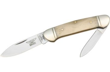 Image of Rough Rider Canoe Fold Knife, SS spear and pen blade, White smooth bone handle RR045