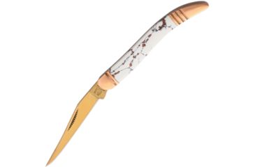 Image of Rough Rider Copperstone Toothpick Folding Knife,440 Stainless Steel,Standard Edge,Long Clip, Stone Handle RR1528