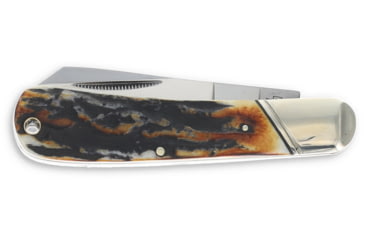 Image of Rough Rider Cotton Sampler Folding Knife, 3 in, Carbon Steel, Wide Belly Blade, Cinnamon Stag Bone, KB146H