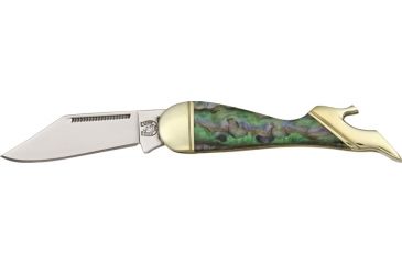 Image of Rough Rider Small Leg Fold Knife 3 1/8in., SS clip blade, Imitation abalone handle RR347