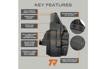 Image of Rounded OWB Kydex Holster for Ruger RXM, Right Hand, Carbon Fiber Black, RGR-RXM-CF-RH-OWBPDL