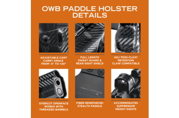 Image of Rounded OWB Kydex Holster for Ruger RXM, Right Hand, Carbon Fiber Black, RGR-RXM-CF-RH-OWBPDL