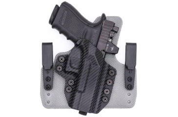 Image of Rounded Tuckable IWB KYDEX/Padded Wide Hybrid Holster, Heckler &amp; Koch VP9 /VP9SK /VP9L, Left Hand, Carbon Fiber, HKH-VP9-CF-LH-WDFOAM