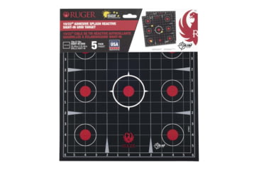 Image of Ruger 10/22 Splash Reactive Adhesive Paper Target Kit, Sight-In Grid, 12.5in Square, 5-Targets Per Pack, 27991