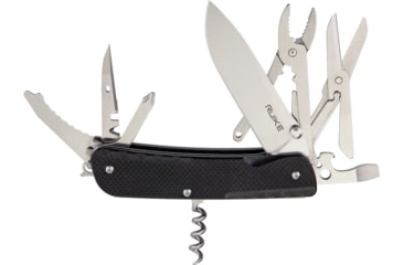 Image of RUIKE LD41 Multifunctional Knife Multi-Tools, Folding Knife, 4.5in Closed, 3.5in Mirror 12C27 Sandvik SS Blade, Black Textured G10 Handle, Thumb Stud, Black, LD41-B