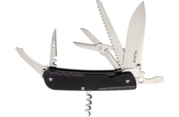 Image of RUIKE LD42 Multifunctional Knife Multi-Tools, Folding Knife, 4.5in Closed, 3.5in Mirror 12C27 Sandvik SS Blade, Black Textured G10 Handle, Thumb Stud, Black, LD42-B