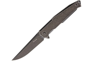 Image of RUIKE P108 Beta Plus Folding Knife, 3.5in Black Stonewash 14C28N Sandvik SS Drop Point, Black Stonewash 3Cr13 SS Handle, Pocket Clip, Beta Plus Locking Mechanism, P108-SB