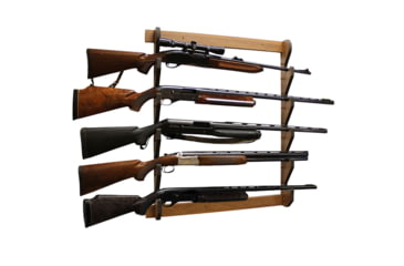 Image of Rush Creek Creations 5 Gun Wall Rack, Dark Walnut, 38-4045