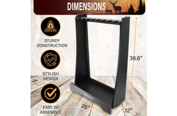 Image of Rush Creek Creations 8 Gun Floor Rack, Black, 38-3059