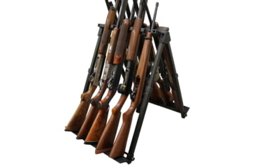 Image of Rush Creek Creations Fold &amp; Go Aluminum 10 Gun Stand, Black, 38-5010