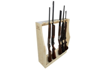 Image of Rush Creek Creations Free Standing Wood 7-Gun Storage Rack, Natural Pine Light, 39-4001