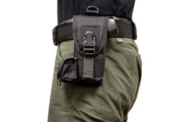 Image of S.O.Tech X26 / X26P Taser Holster, Black, Ambidextrous, Thigh, Attaches to Belt and Vest TH-X26-TBV-BLK