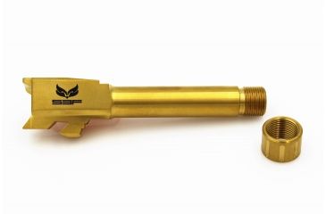 Image of S3F Solutions Glock 43 Drop In Match Grade Barrel Threaded/ Fluted, Titanium Nitride, Gold, S3FG43T/FTiN