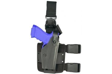 Image of Safariland 6005 SLS Tactical Holster w/ Quick Release Leg Harness - Tactical Black, Left Hand 6005-64-122