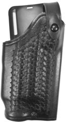 Image of Safariland 6286 SLS Low Ride Level II Retention Duty Holster w/ Basketweave &amp; Hi Gloss Finish, SIG Sauer P320 9, Streamlight TLR-1, Right, Basket Weave, Black, 1203561