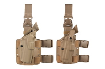 Image of Safariland 6305 ALS Tactical Holster w/ Quick Release Leg Harness - STX FDE Brown, Right Hand 6305-73-551, Brown, Flat Dark Earth