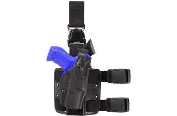 Image of Safariland 6305 ALS Tactical Holster w/ Quick Release Leg Harness - STX TAC Black, Right Hand 6305-56-131