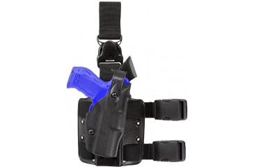 Image of Safariland 6305 ALS Tactical Holster w/ Quick Release Leg Harness - STX TAC Black, Left Hand 6305-7742-132