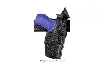Image of Safariland 6360 ALS/SLS Mid-Ride LVL III  Holster, SIG Sauer P226R/ P220R, SureFire X300U, Right, Basketweave, Black, 6360-7742-481
