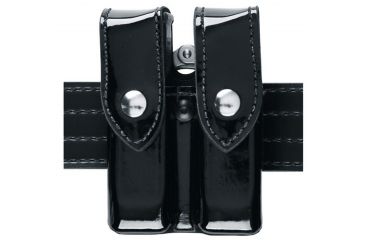 Image of Safariland 72 Double Mag &amp; Cuff Pouch, Glock 20 10mm 4.6in., Glock 21 .45 Cal., Nylon Look Black W/ Black Plastic Snap 72-383-22PBL