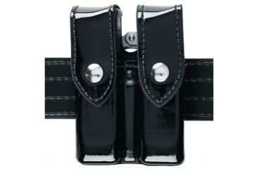 Image of Safariland 72 Double Mag &amp; Cuff Pouch, Glock 20 10mm 4.6in., Glock 21 .45 Cal., Plain Black W/ Black Plastic Snap 72-383-2PBL