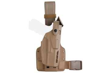 Image of Safariland 7304 7TS ALS/SLS Level III Retention Tactical Holsters, Glock 19 Gen 5, Glock 23, Glock 45, Glock 19X, QLS 19 Fork, Right Hand, FDE Brown, 7304-2835-551-MS19