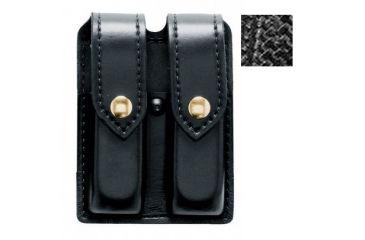 Image of Safariland 77 Double Mag Pouch, 1911 Government Style, Basket Weave Black W/ Brass Snap Closure 77-53-48B