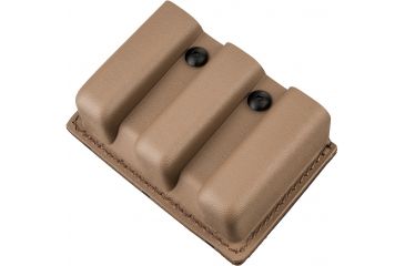 Image of Safariland 775 Slim Open-Top Triple Mag Pouch, Double Stacked 9mm Mags Gl17, 22, STX Tactical Flat Dark Earth, Ambi Shroud Mount 775-83-553