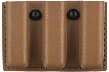 Image of Safariland 775 Slim Open-Top Triple Mag Pouch, Double Stacked 9mm Mags Gl17, 22, STX Tactical Coyote Brown, Ambi Shroud Mount 775-83-763