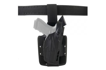 Image of Safariland 7304 7TS ALS/SLS Level III Retention Tactical Holsters, Glock 19 Gen 5, Glock 23, Glock 45, Glock 19X, Standard Double Strap Leg Shroud, Right Hand, Black, 7304-2835-411