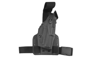 Image of Safariland ALS Tactical Holster w/ Quick Release Leg Harness, Right Hand, STX Tactical Black Leg Shroud Single Strap 6305-744-131-SP10
