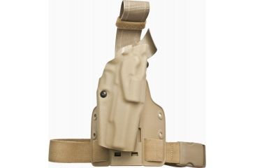 Image of Safariland Als Tactical Thigh Holster Right Hand Stx Fde Brown Leg Shroud Single Strap 6354 53 551 Sp10