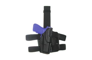 Image of Safariland ALS Tactical Thigh Holster, Right Hand, STX Tactical Black Leg Shroud Single Strap 6354-53-131-SP10