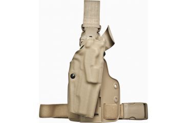 Image of Safariland Als Tactical Thigh Holster Right Hand Stx Fde Brown Leg Shroud Single Strap 6355 53 551 Sp10