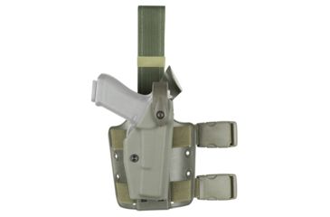 Image of Safariland SLS Drop-Leg Holster, Glock 20/21SF w/Dual Magazine Release&amp;ITI M3/M6/Streamlight TLR-1/TLR-2/Insight XTI Procyon/SF X200/X300 Light, Left Hand, STX OD Green, 6004-938321-562